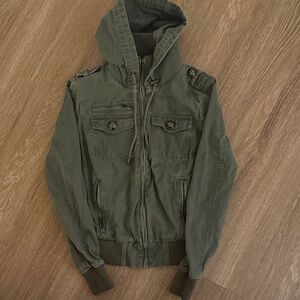 Olive Green Hooded Jacket
